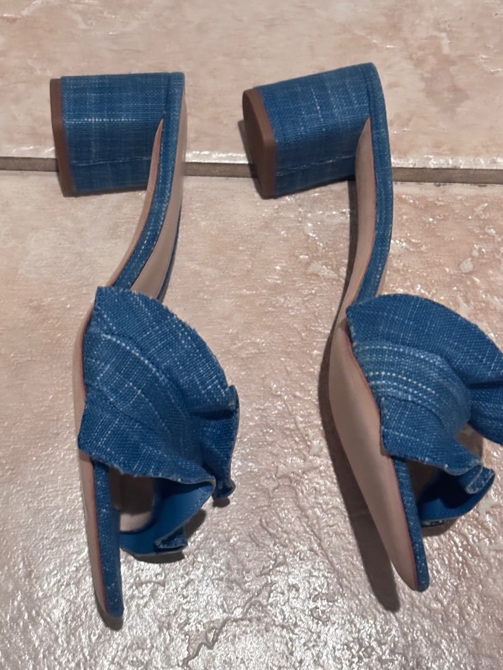 NWT Loeffler Randall Indigo denim blue vera heels mule - Picture 5 of 11
